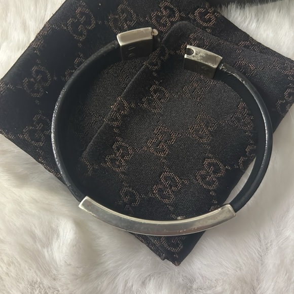 Gucci 925 silver and black leather bracelet with box and dust bag - Picture 10 of 16